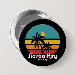 Vintage Siesta Key Florida 7.5 Cm Round Badge