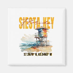 Vintage Siesta Key Florida Beach Magnet