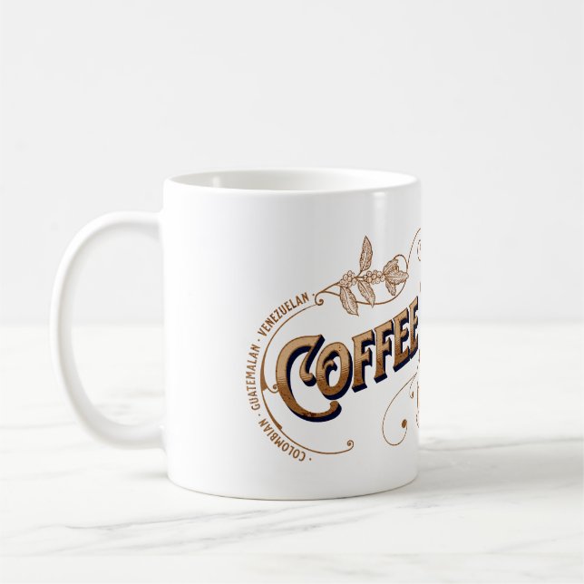 Vintage Sign Coffee Month Mug (Left)