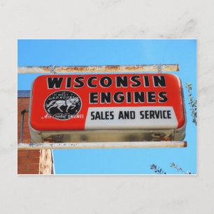 Vintage Sign Route 66 Kingman Wisconsin Engines Postcard