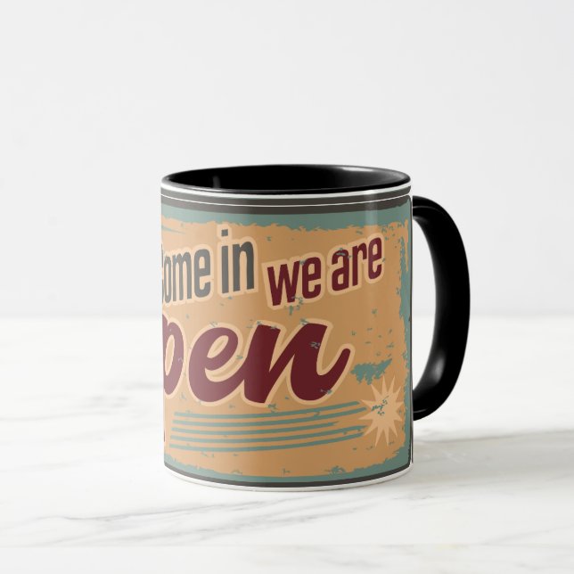 Vintage Sign Vintage Open Sign Mug (Front Right)