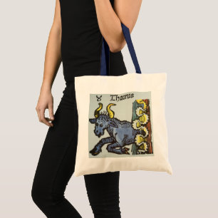 Vintage Signs of the Zodiac, Antique Taurus Bull Tote Bag