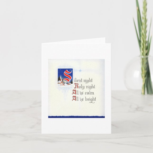 Vintage Silent Night Christmas Card (Front)