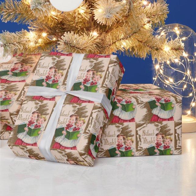 Vintage Silent Night Christmas Wrapping Paper (Holidays)