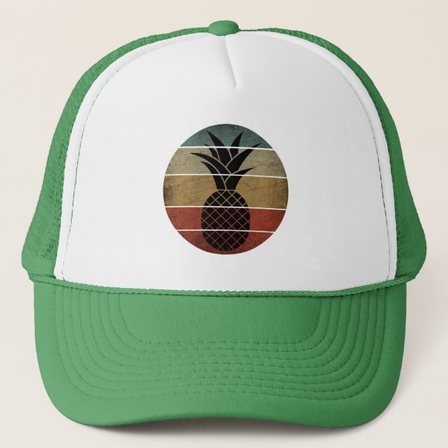 Vintage Silhouette Pineapple  Trucker Hat (Front)