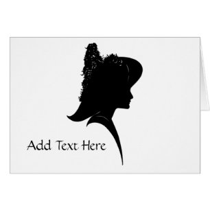 Vintage Silhouette Woman in Hat Blank Inside