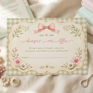 Vintage Silly Goose Coquette Pink Baby Shower Enclosure Card