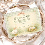 Vintage Silly Goose Garden Diapper Raffle Enclosure Card<br><div class="desc">A charming storybook-style baby shower design featuring a sweet watercolor goose standing beside a nest filled with pastel eggs. Delicate spring flowers and soft greenery create a gentle countryside scene, while a blush bow and sage gingham background add a cozy cottagecore touch. The vintage illustration style and soft pastel palette...</div>