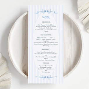 Vintage Silly Goose Pastel Blue Girl Baby Shower Menu
