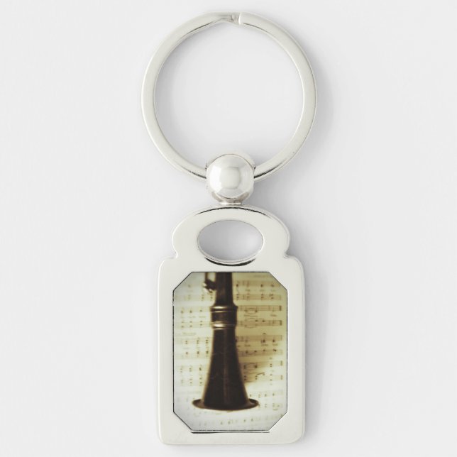 Vintage Silver Clarinet Key Ring (Front)