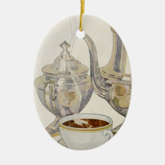 Vintage Silver Coffee Service Ceramic Tree Decoration
