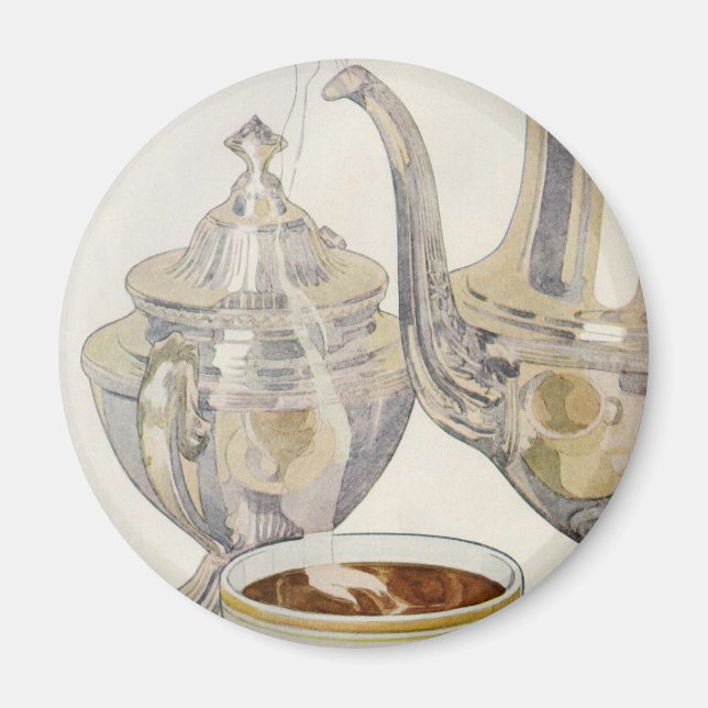 Vintage Silver Coffee Service Magnet (Front)