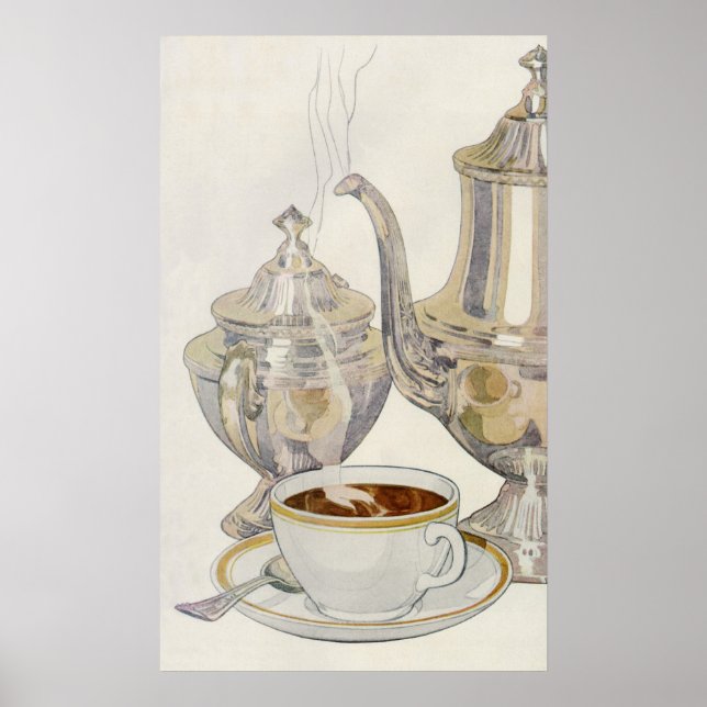 Vintage Silver Coffee Service Poster (Front)