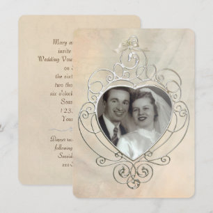 Vintage Silver Frame Vow Renewal Invitation