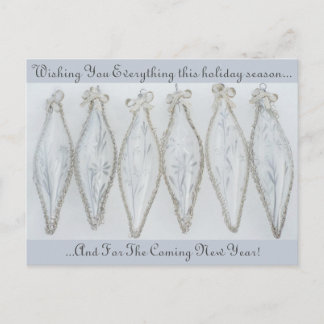 Vintage silver glass Christmas ball retro holiday Postcard