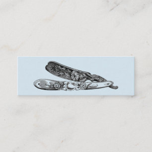 Vintage Silver Razor / Mini Business Card