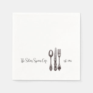 Vintage Silverware Ornate Artisan Classic Foodie Napkin