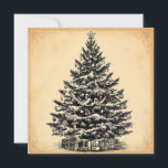 Vintage Simple Christmas Tree-Elegant Trendy Card<br><div class="desc">Celebrate the season with this Christmas card featuring a detailed illustration of a Christmas tree with gifts underneath. The vintage-inspired design, on a rustic parchment-style background, creates a warm and timeless holiday look. Perfect for sending to family, friends, or colleagues, this card blends elegant, rustic, and trendy charm with nostalgic...</div>