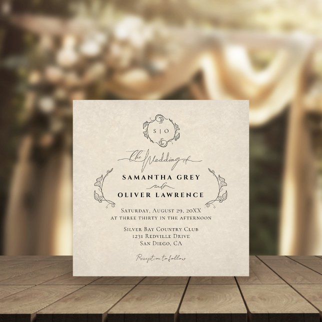 Vintage Simple Elegant Wedding Invitation Card (Creator Uploaded)