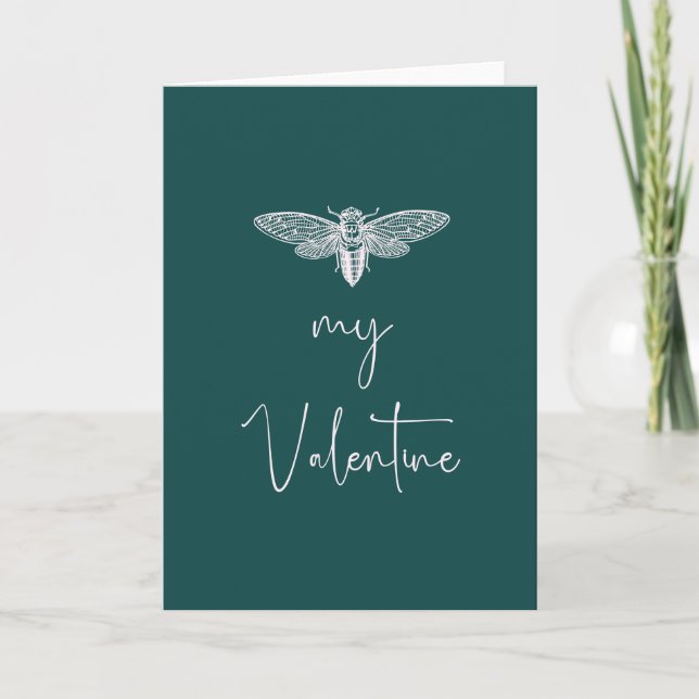 Vintage Simple Funny bee my Valentine's day Card (Front)