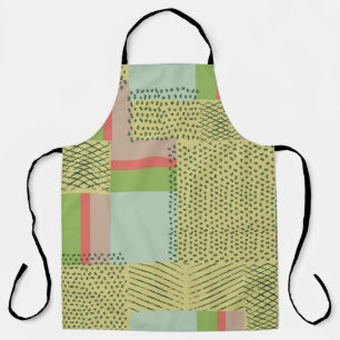 vintage simple geometric shapes and brush strokes  apron