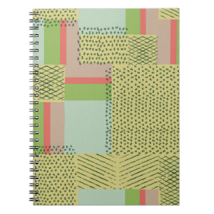 vintage simple geometric shapes and brush strokes notebook