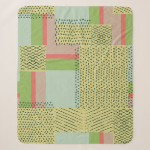 vintage simple geometric shapes and brush strokes sherpa blanket