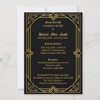 Vintage Simple Minimalist Memorial Invitation