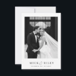 Vintage Simple Text and Photo Wedding Save The Date<br><div class="desc">Introducing our Vintage Simple Text and Photo Wedding Save the Date! This beautifully designed boho wedding save the date card features a minimal black and white photo on the front,  perfect for any type of weddings.</div>