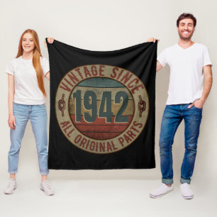 VINTAGE SINCE 1942 ALL ORIGINAL PARTS FLEECE BLANKET