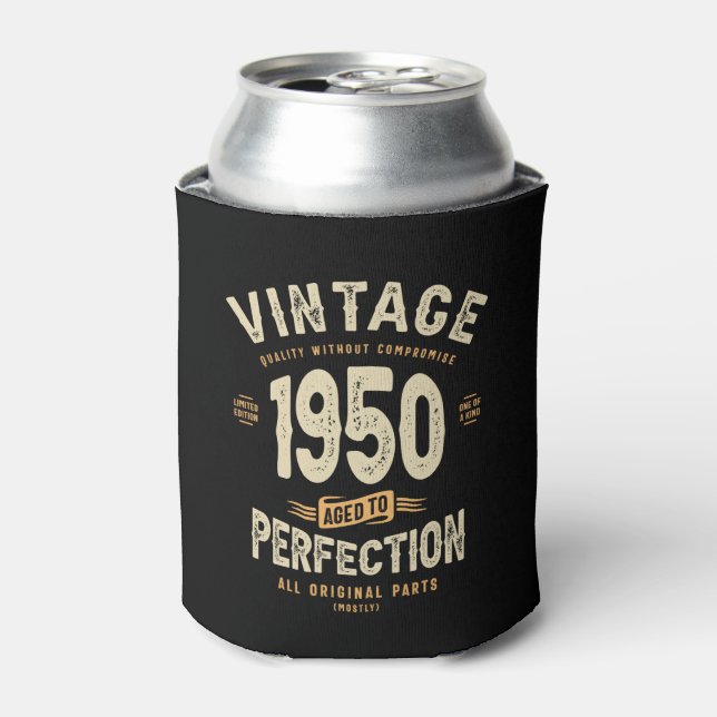 Vintage Since 1950 73rd Birthday Can Cooler (Can Front)