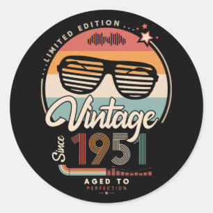 Vintage since 1951 classic round sticker