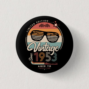 Vintage since 1953 3 cm round badge