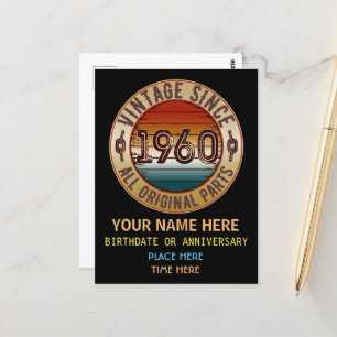 Vintage Since 1960 All Original Parts Postcard