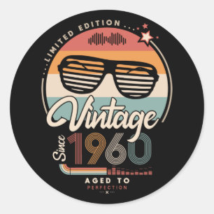 Vintage since 1960 classic round sticker