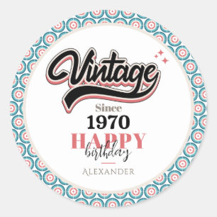Vintage since - 1970 classic round sticker