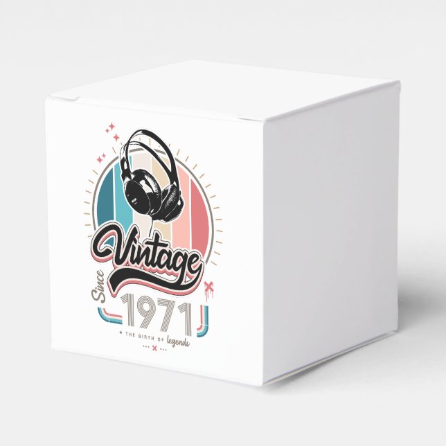 Vintage since 1971 headphones favour box (Front Side)