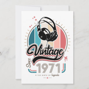 Vintage since 1971 headphones invitation