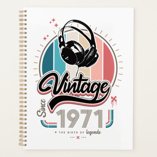 Vintage since 1971 headphones planner (Front)