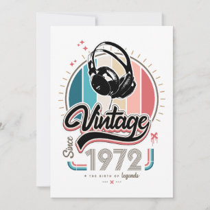 Vintage since 1972 headphones invitation