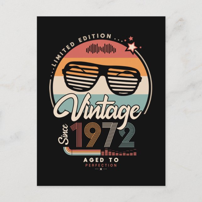 Vintage since 1972 postcard (Front)