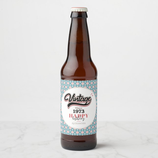 Vintage since - 1973 beer bottle label (Front)