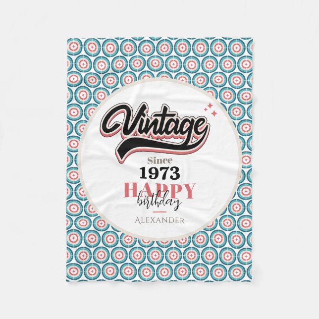 Vintage since - 1973 fleece blanket (Front)