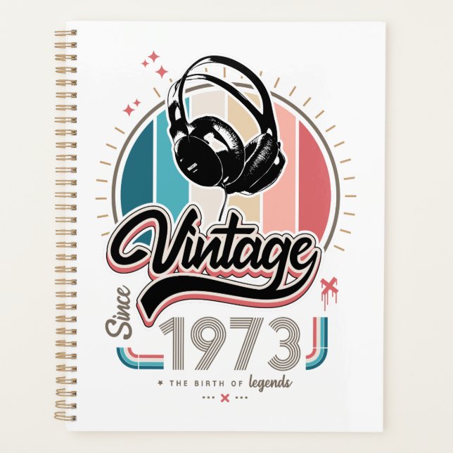 Vintage since 1973 headphones planner (Front)