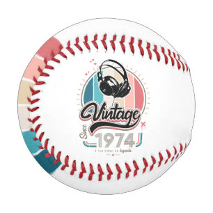 Vintage since 1974 headphones baseball