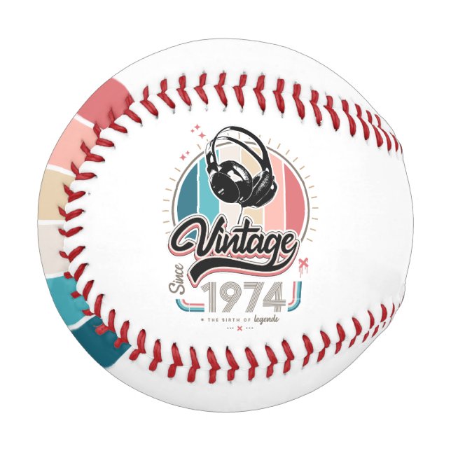 Vintage since 1974 headphones baseball (Front Left)