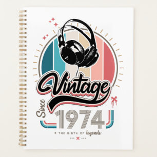 Vintage since 1974 headphones planner