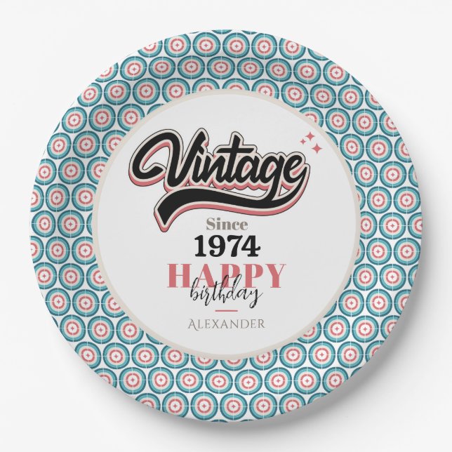 Vintage since - 1974 paper plate (Front)