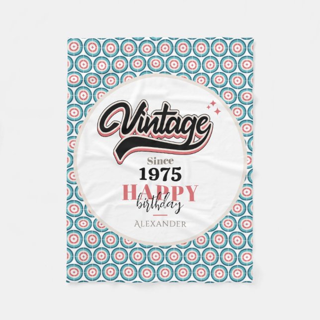 Vintage since - 1975 fleece blanket (Front)