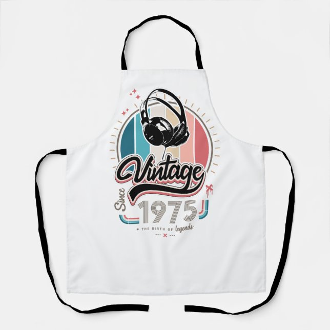 Vintage since 1975 headphones apron (Front)